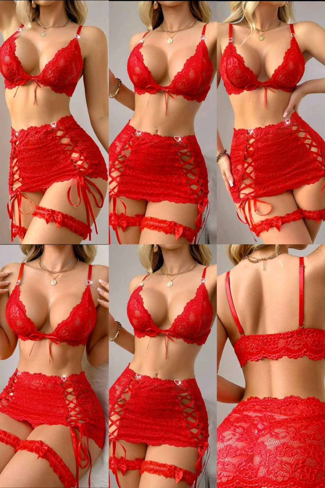 Lace Lingerie Set with Garters