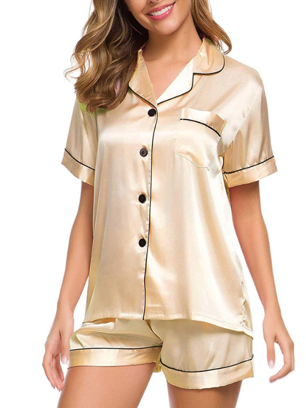 Online Only! Satin Button Down Shorty Pj Set