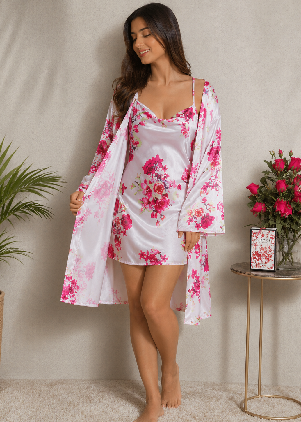 Floral Satin Set