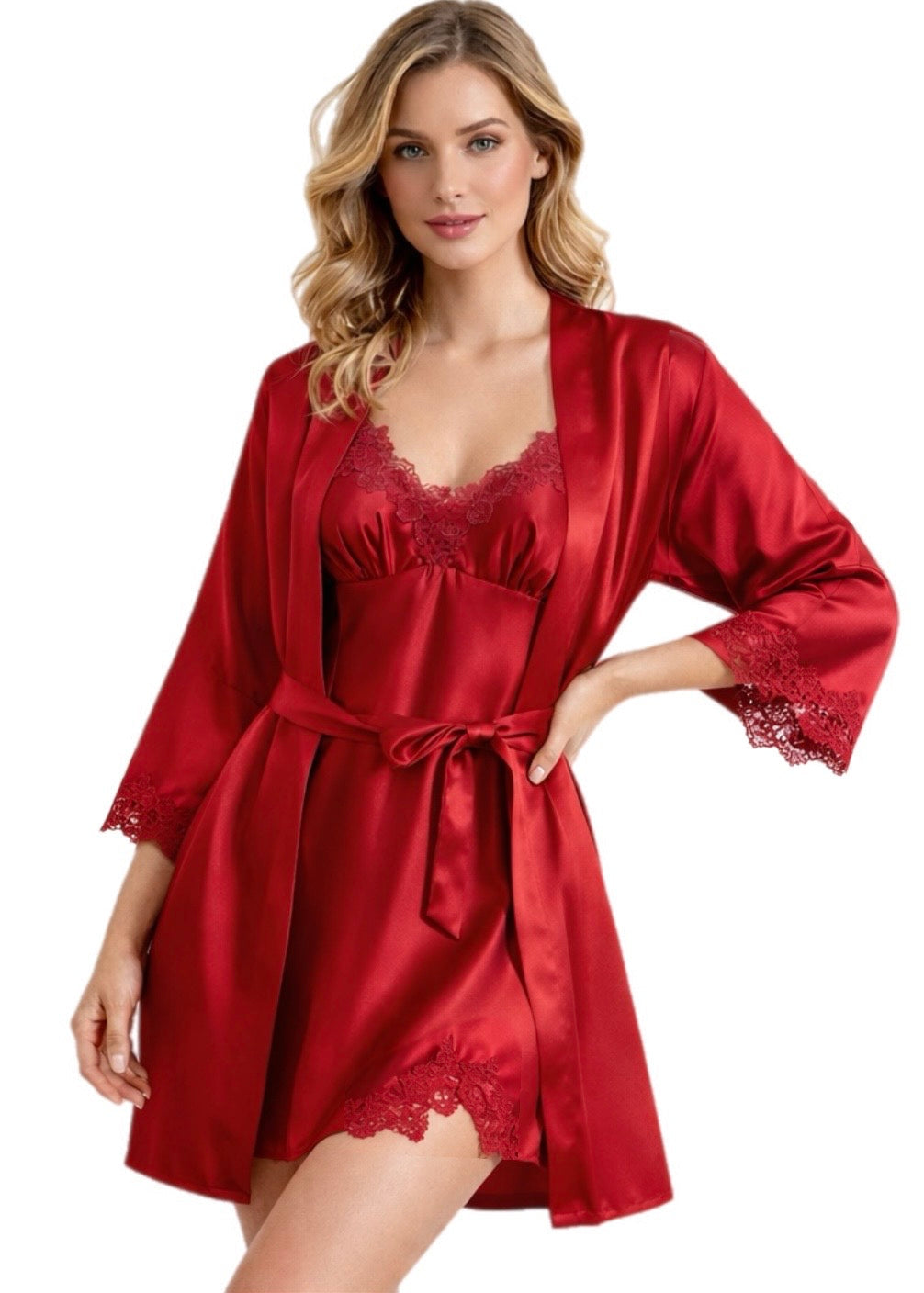 Satin Chemise & Robe Set