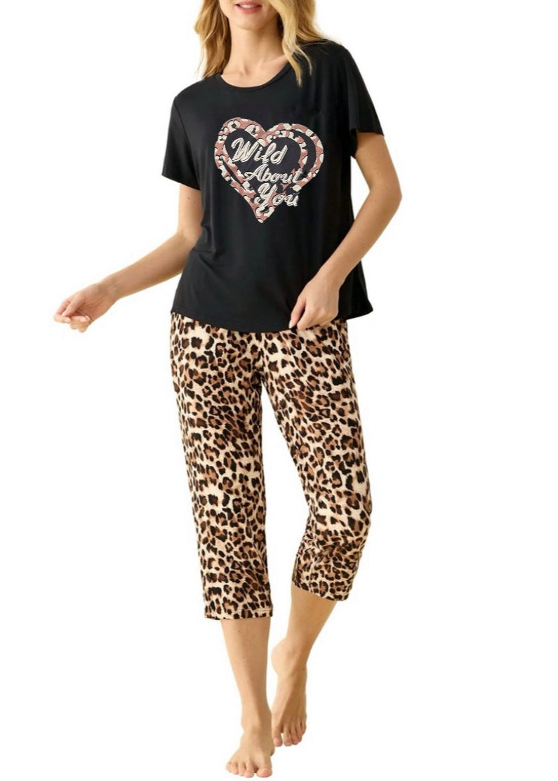 Leopard Print Capri Pj Set
