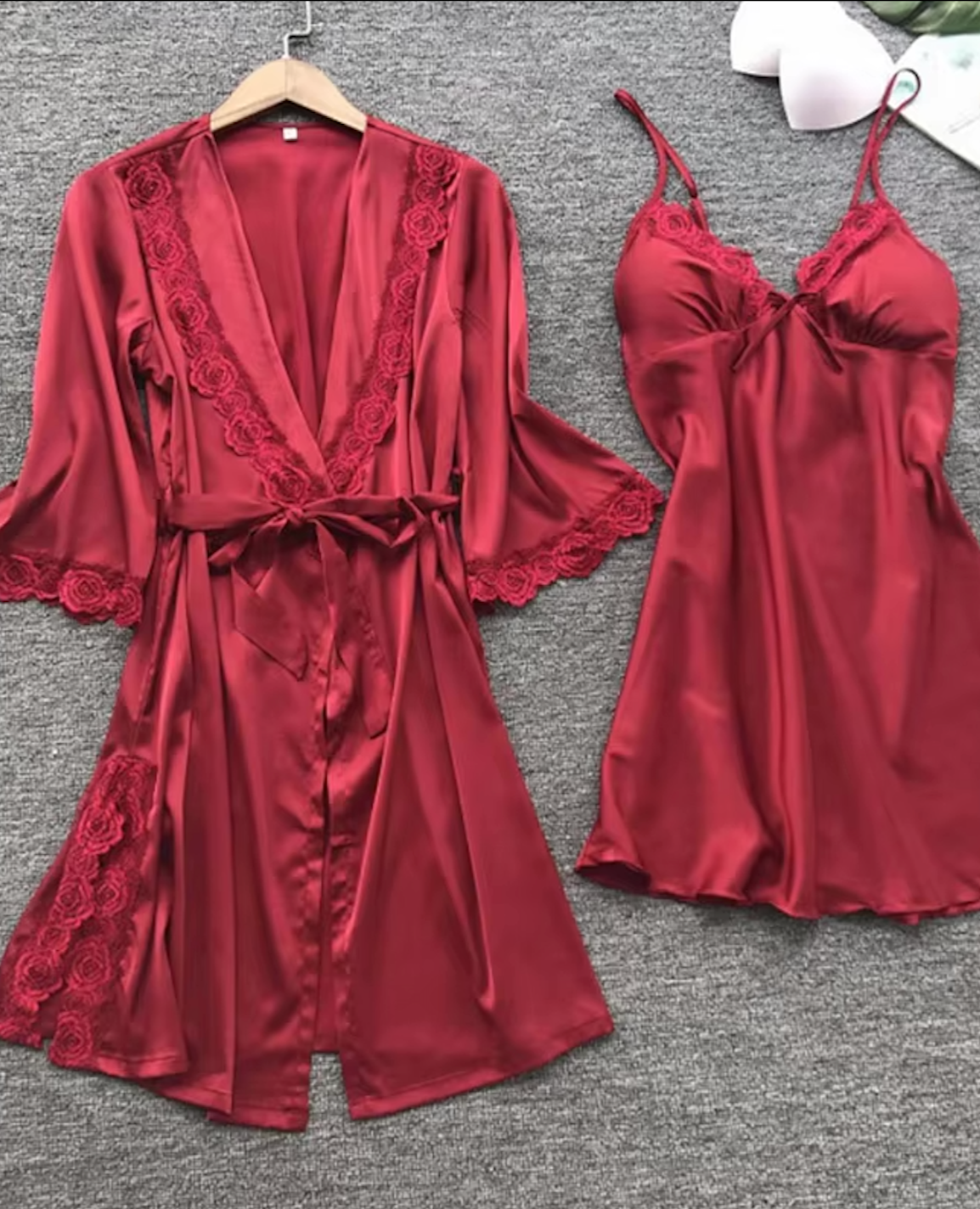 Satin Chemis & Robe Set