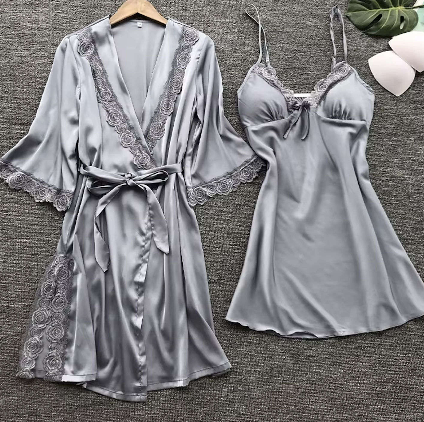 Satin Chemis & Robe Set