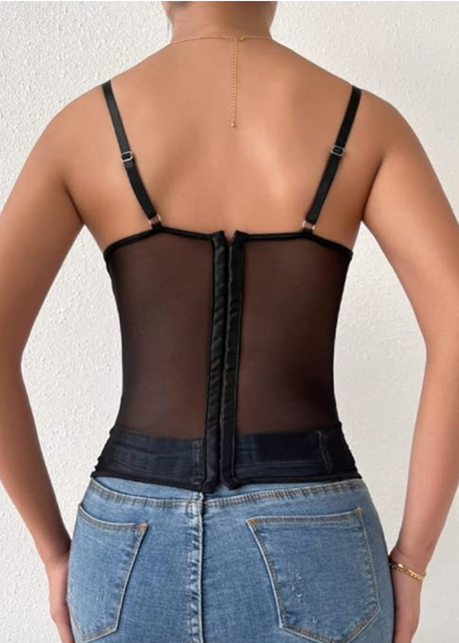 Dare to Bare Sheer Black Corset