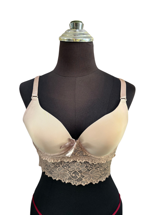 Bra with Lace Cami - Beige