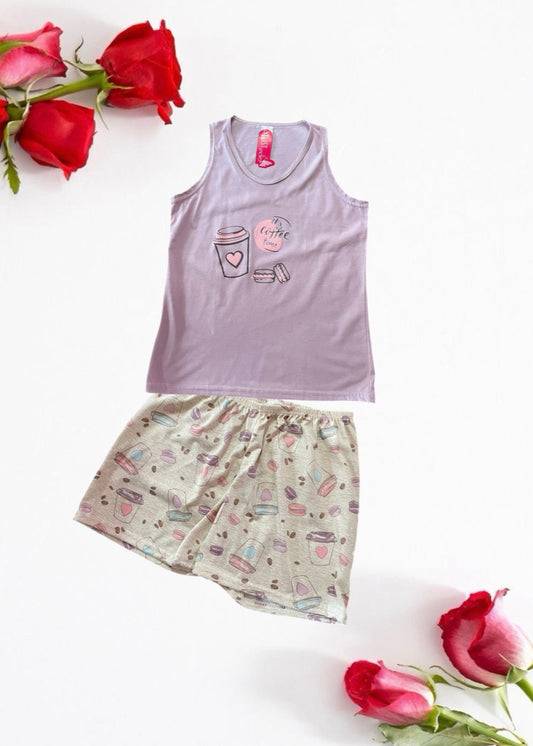 Statement Vest & Shorts Pj Set