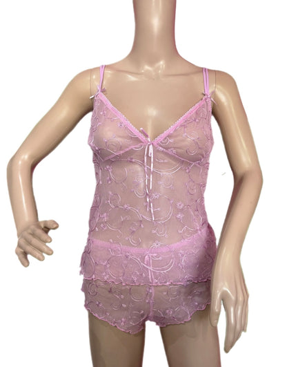 Sheer Lace Cami Set