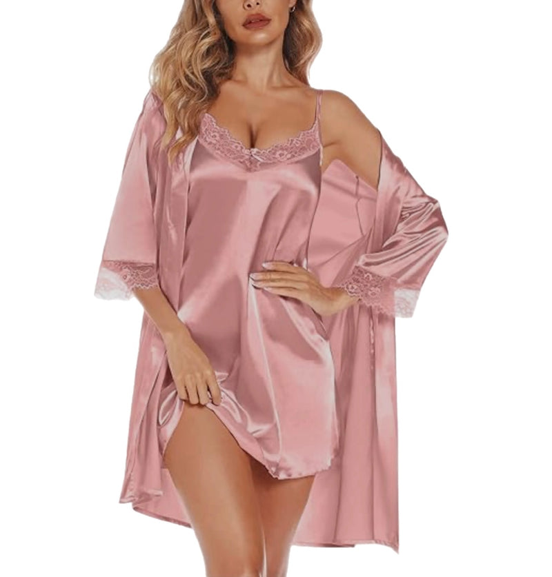 Satin Chemise & Robe Set