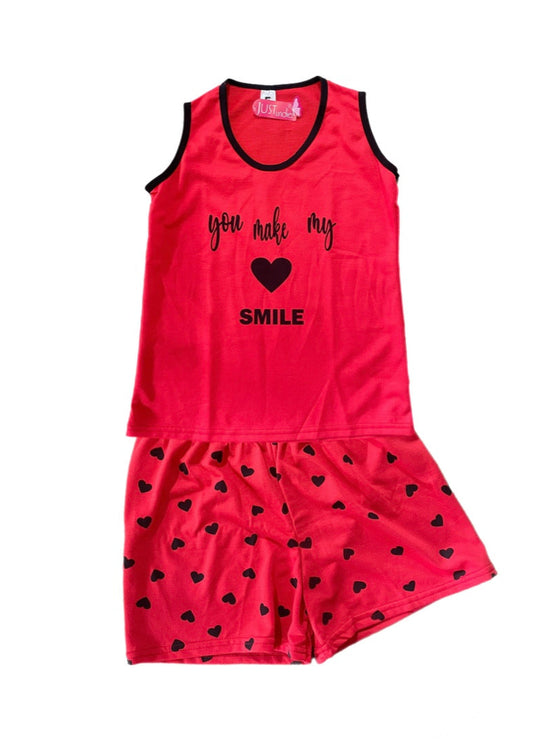 Statement Vest & Shorts Pj Set