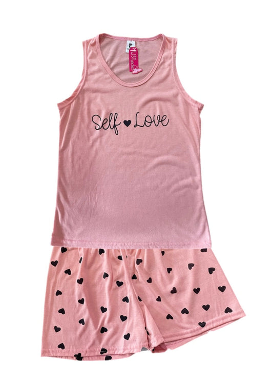 Statement Vest & Shorts Pj Set