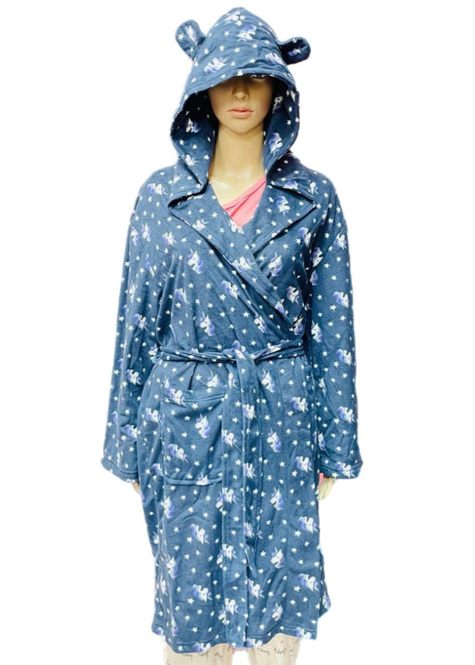 Star Print Hooded Robe