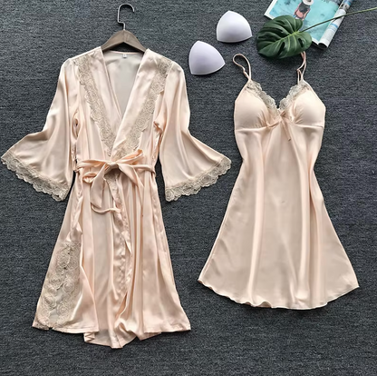 Satin Chemis & Robe Set