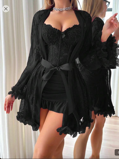 Romantic Lingerie & Robe Set