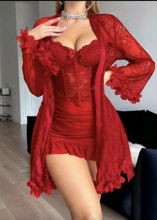 Romantic Lingerie & Robe Set
