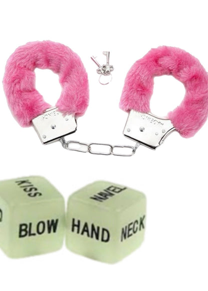 Fur Handcuffs & Dice Set