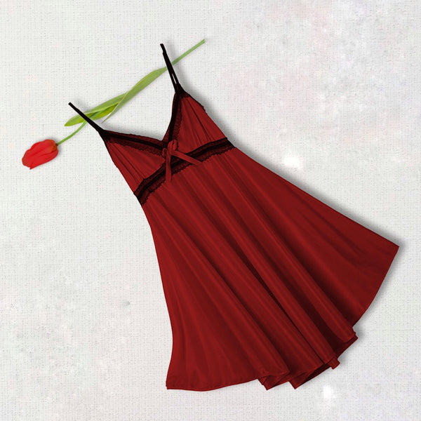 Satin Chemise - Red