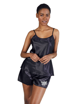 Satin Cami & Shorts Set - Black