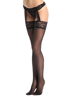 Sheer Thigh High Stockings with Suspenders
